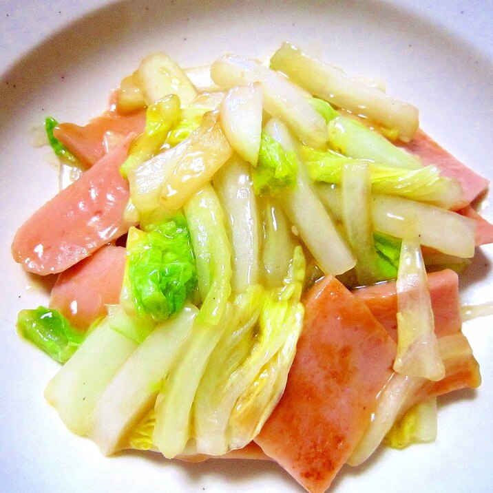 白菜と魚肉ソーセージのあんかけ煮